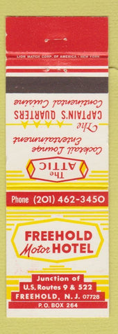 Matchbook Cover - Freehold Motor Hotel NJ