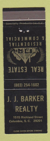 Matchbook Cover - JJ Barker Real Estate Columbia SC