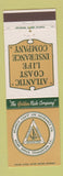 Matchbook Cover - Atlantic Coast Life Insurance Charleston SC