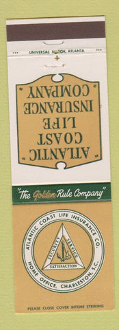 Matchbook Cover - Atlantic Coast Life Insurance Charleston SC