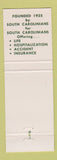 Matchbook Cover - Atlantic Coast Life Insurance Charleston SC