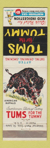 Matchbook Cover - Tums Antacid American Buffalo WEAR