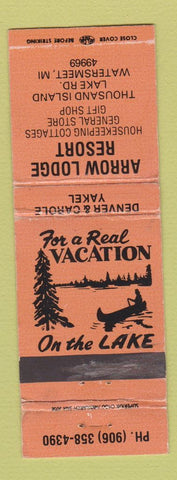 Matchbook Cover - Arrow Lodge Resort Watersmeet MI WEAR
