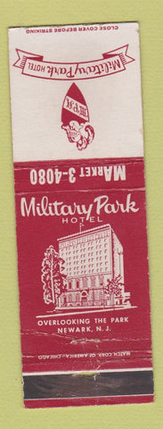Matchbook Cover - Military Park Hotel Newark NJ WEAR