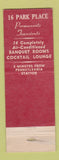 Matchbook Cover - Military Park Hotel Newark NJ WEAR