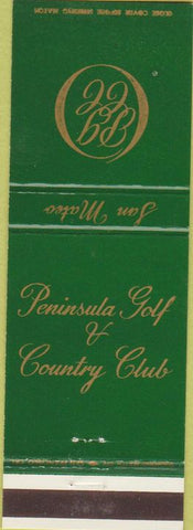 Matchbook Cover - Peninsula Golf Country Club San Mateo CA