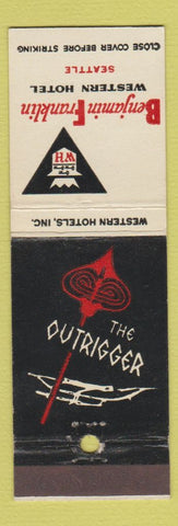 Matchbook Cover - Benjamin Franklin Hotel Seattle WA The Outrigger Tiki