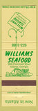 Matchbook Cover - Williams Seafood Restaurant Atlanta GA Savannah