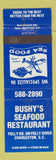 Matchbook Cover - Bush's Seafood Restaurant Charleston SC