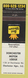 Matchbook Cover - Best Western Dorchester Motor Lodge Charleston Heights SC