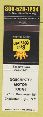 Matchbook Cover - Best Western Dorchester Motor Lodge Charleston Heights SC