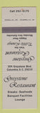 Matchbook Cover - Greystone Restaurant Columbia SC