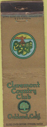Matchbook Cover - Claremont Country Club Oakland CA WEAR