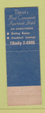 Matchbook Cover - New Centre Hotel Detroit MI