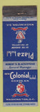 Matchbook Cover - Plaza Hotel New Colonial Washington DC WEAR