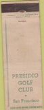 Matchbook Cover - Presidio Golf Club San Francisco CA WORN