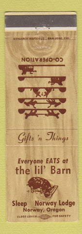 Matchbook Cover - Lil' Barn Restaurant Norway Lodge Norway OR