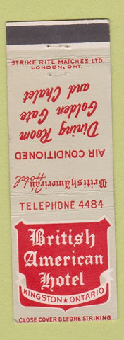 Matchbook Cover - British American Hotel Kingston ON