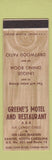 Matchbook Cover - Greene's Motel and Restaurant Santee SC Lake Marion