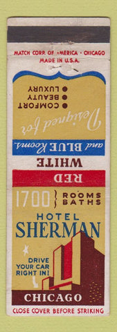 Matchbook Cover - Hotel Sherman Chicago IL