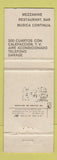 Matchbook Cover - Hotel Metropol Mexico DF Luis Moya