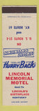 Matchbook Cover - Lincoln Memorial Motel Hodgenville KY