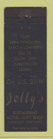 Matchbook Cover - Jolly's Restaurant Motel Cave City KY