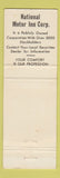 Matchbook Cover - National Motor Inn Madison WI WEAR