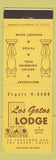 Matchbook Cover - Los Gatos Lodge Los Gatos CA