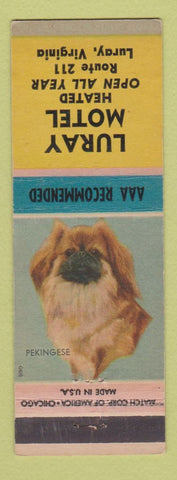 Matchbook Cover - Luray Motel Luray VA Pekingese