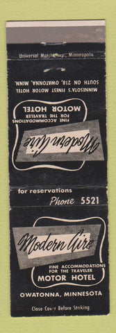 Matchbook Cover - Modern Aire Motor Hotel Owatonna MN