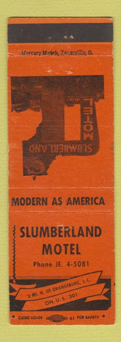 Matchbook Cover - Slumberland Motel Orangeburg SC