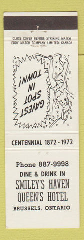 Matchbook Cover - Smiley's Haven Queen's Hotel Brussels ON girlie