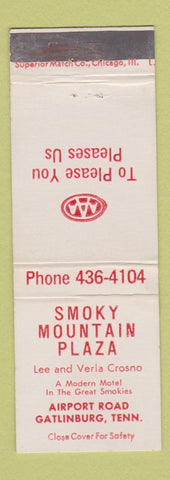 Matchbook Cover - Smoky Mountain Plaza Gatlinburg TN