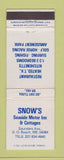 Matchbook Cover - Snow's Seaside Motor Inn Old Orchard Beach ME
