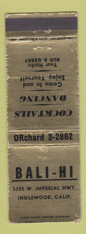 Matchbook Cover - Bali Hi Inglewood CA WEAR