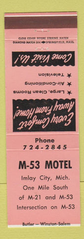 Matchbook Cover - M53 Motel Imlay City MI