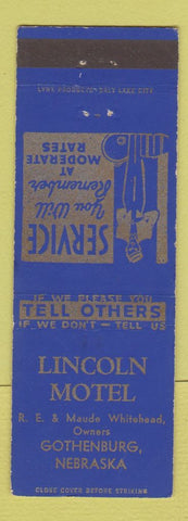 Matchbook Cover - Lincoln Motel Gothenburg NE