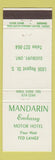Matchbook Cover - Mandarin Embassy Motor Hotel Sudbury ON