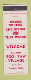 Matchbook Cover - Soo Paw Village Trenton NE motel cafe Drake oil gas