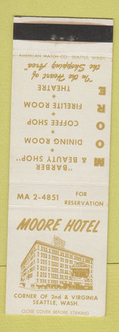Matchbook Cover - Moore Hotel Seattle WA