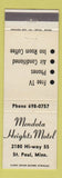 Matchbook Cover - Mendota Heights Motel St Paul MN