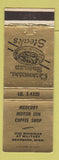 Matchbook Cover - Mercury Motor Inn Coffee Shop Dearborn MI