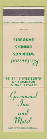 Matchbook Cover - Greenwood Inn and Motel Scranton PA