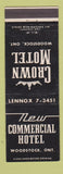 Matchbook Cover - Crown Motel Woodstock ON New Commercial Hotel