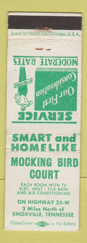 Matchbook Cover - Mocking Bird Court Motel Knoxville TN