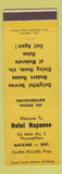 Matchbook Cover - Hotel Napanee ON