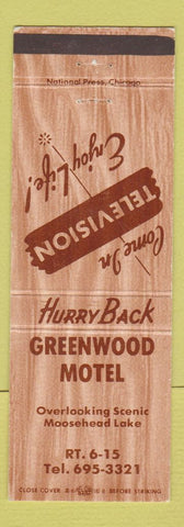 Matchbook Cover - Greenwood Motel Greenville ME