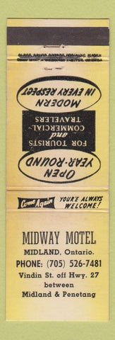 Matchbook Cover - Midway Motel Midland ON YELLOW WEAR