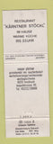 Matchbook Cover - Hotel Moser Verdino Klagenfurt Worthersee Austria